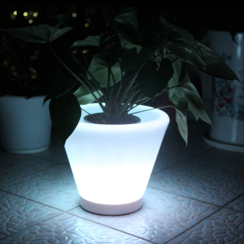 Outdoor Furniture Green - D28*H29cm, D38*H40cm, vasi da fiori luminosi,