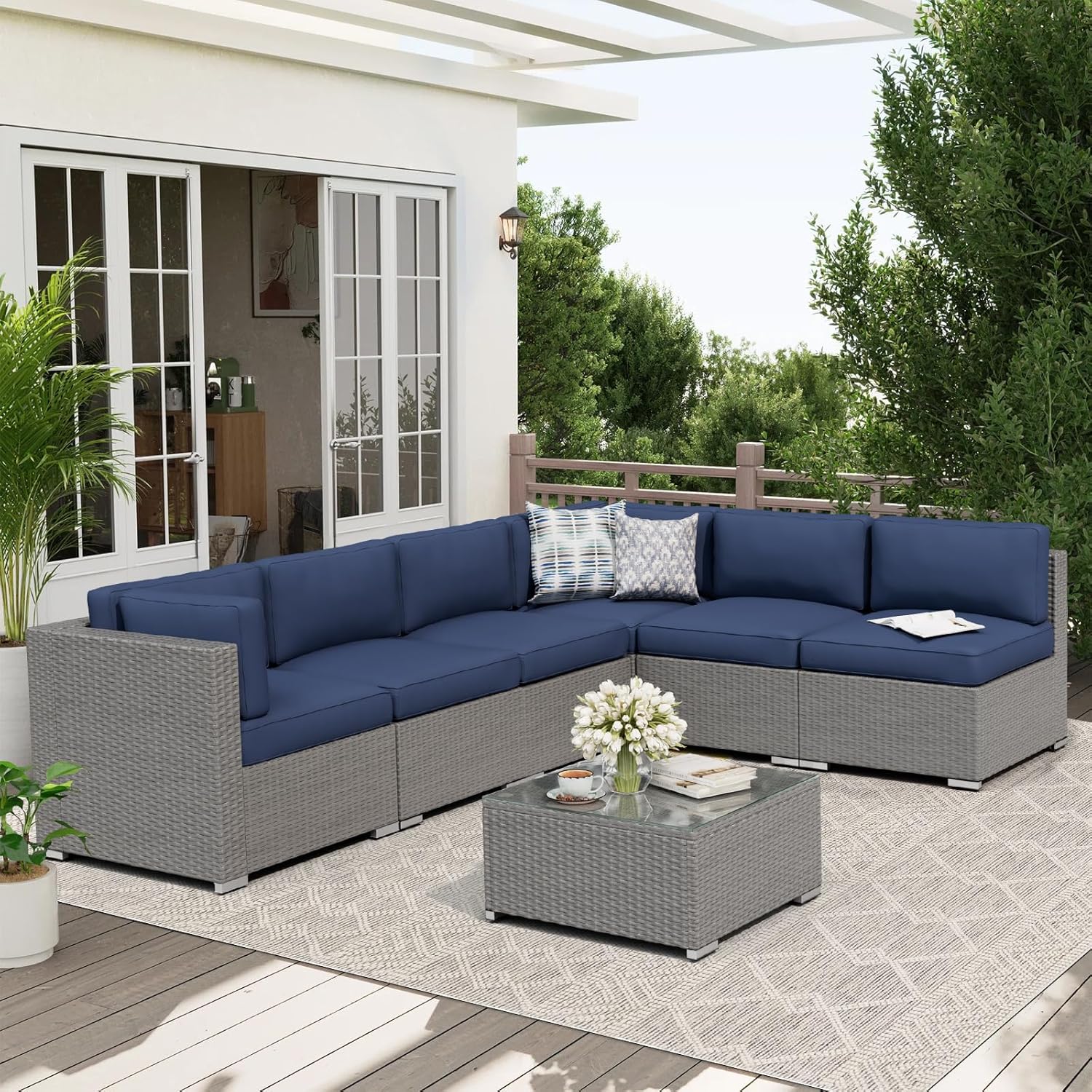 Outdoor Furniture Grey - Set di Mobili da Esterno in
