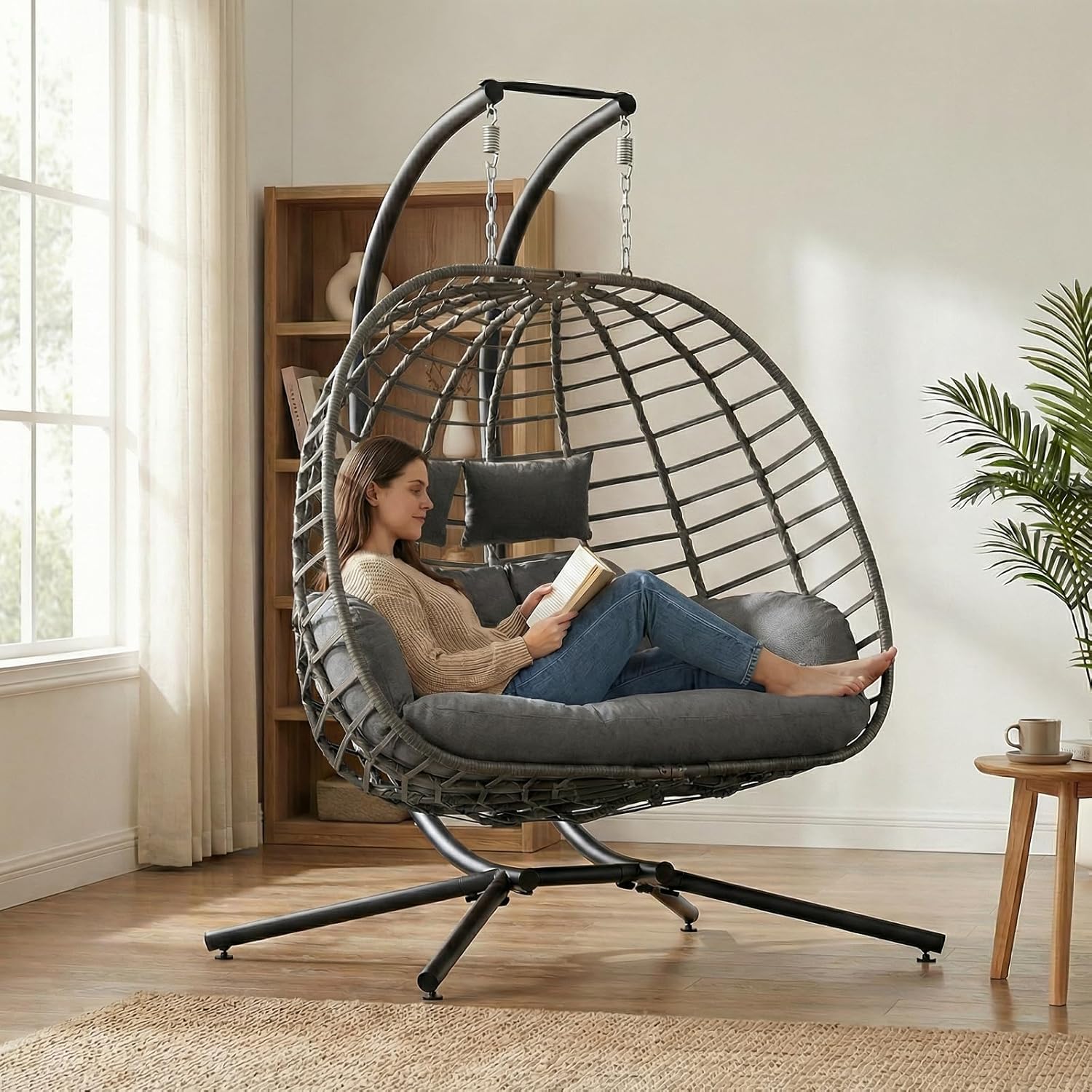 Outdoor Furniture Grey - Sedia a dondolo a forma di