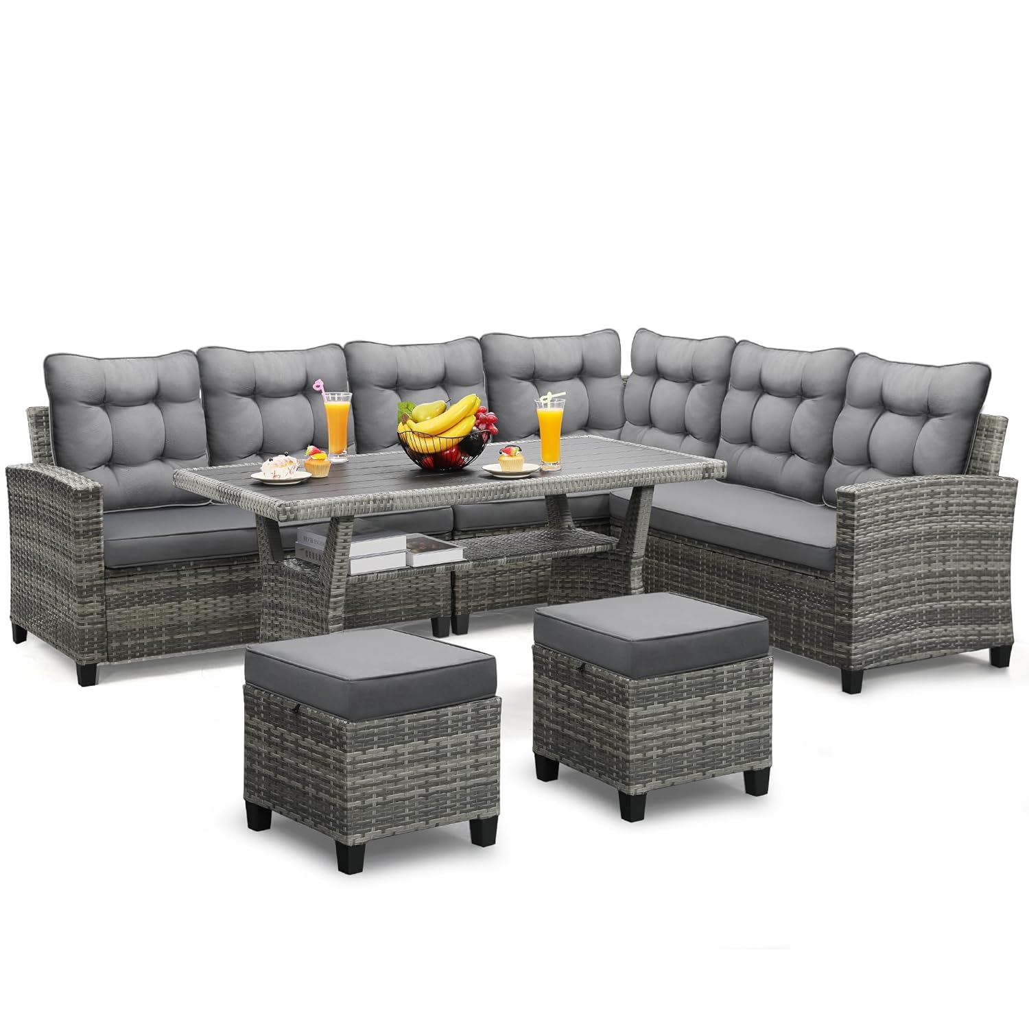Set di mobili da giardino da 6 - Outdoor Furniture Grey recensione e prezzo