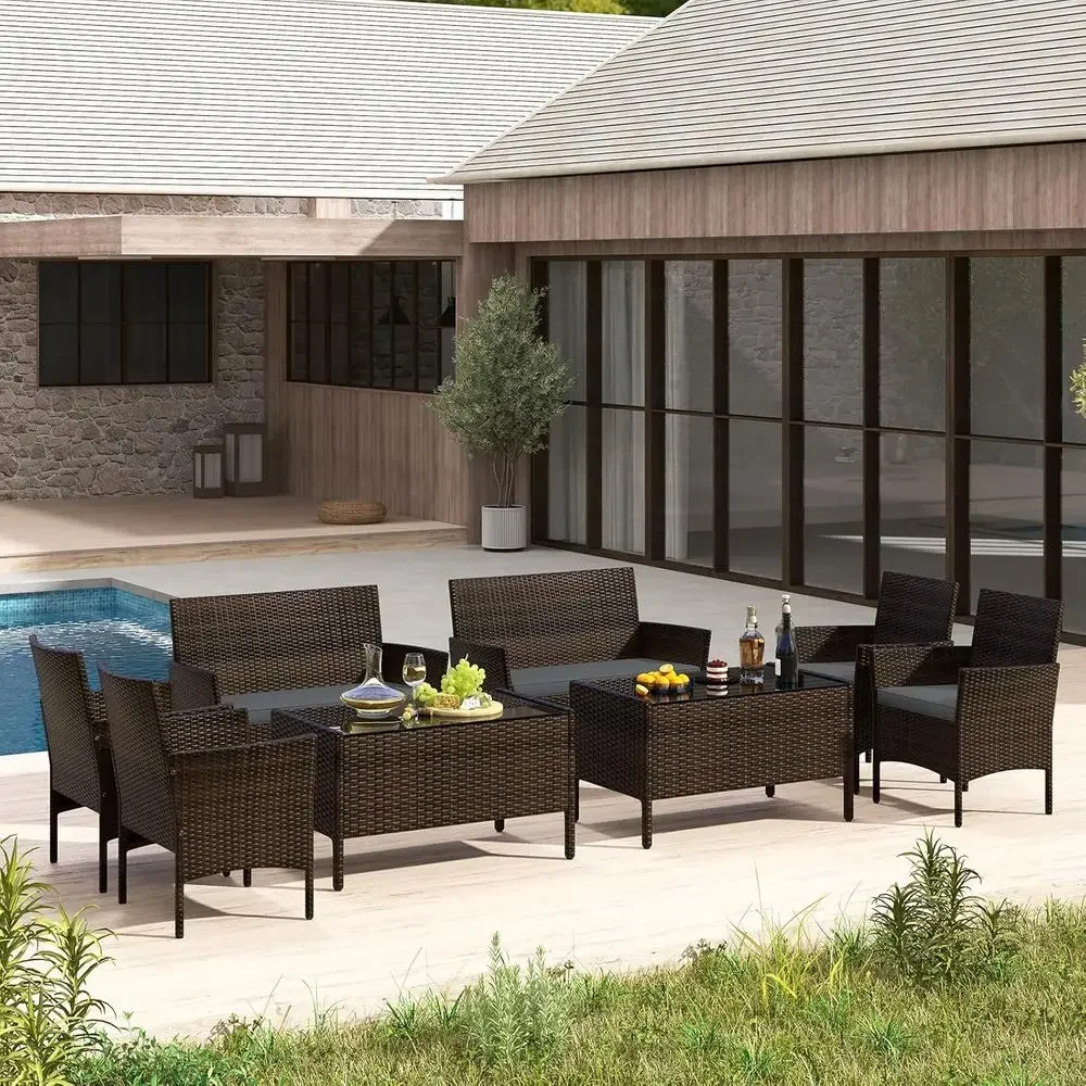 Set di mobili da giardino in r - Outdoor Furniture Grey recensione e prezzo