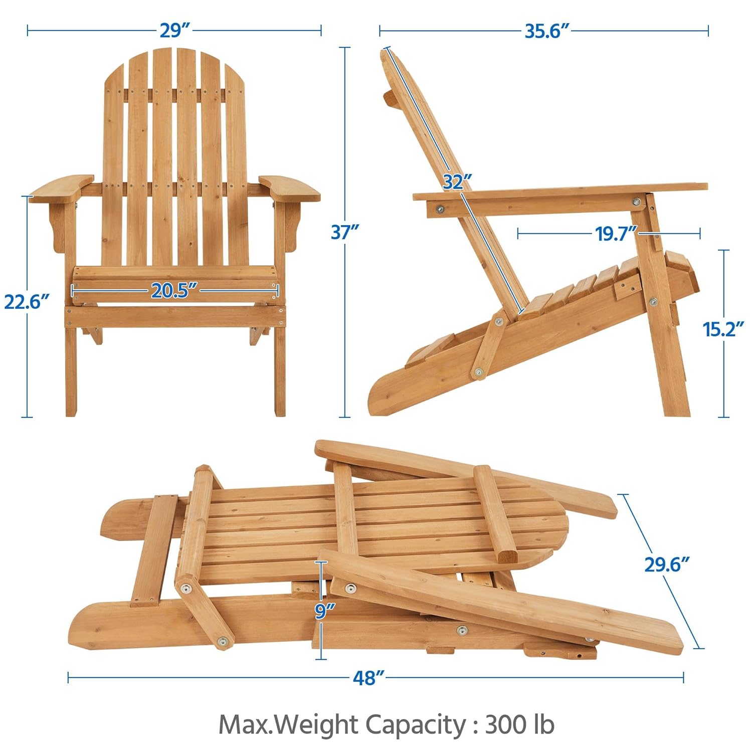 Set di 2 Sedie Adirondack Pieg - Outdoor Furniture Lounge Set recensione e prezzo
