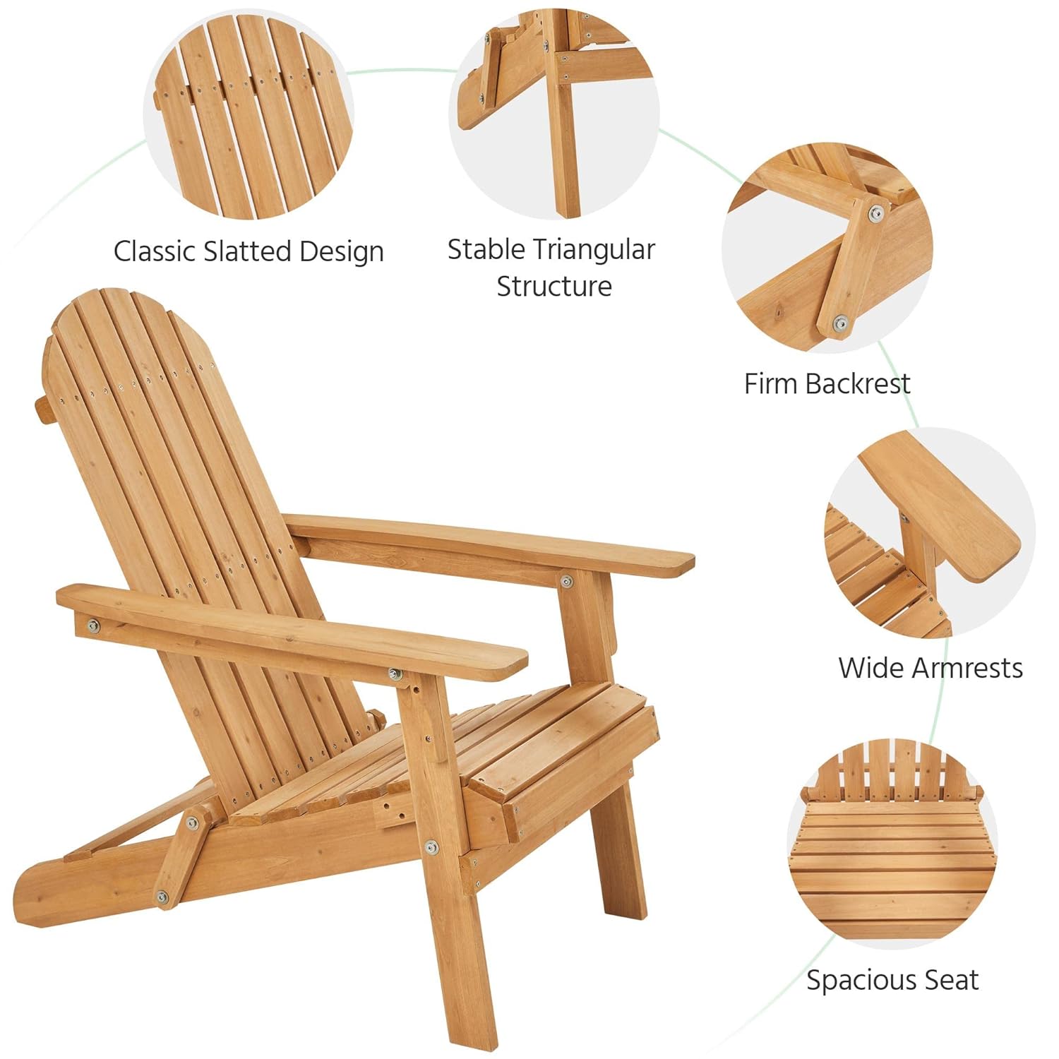 Set di 2 Sedie Adirondack Pieg - Outdoor Furniture Lounge Set recensione e prezzo