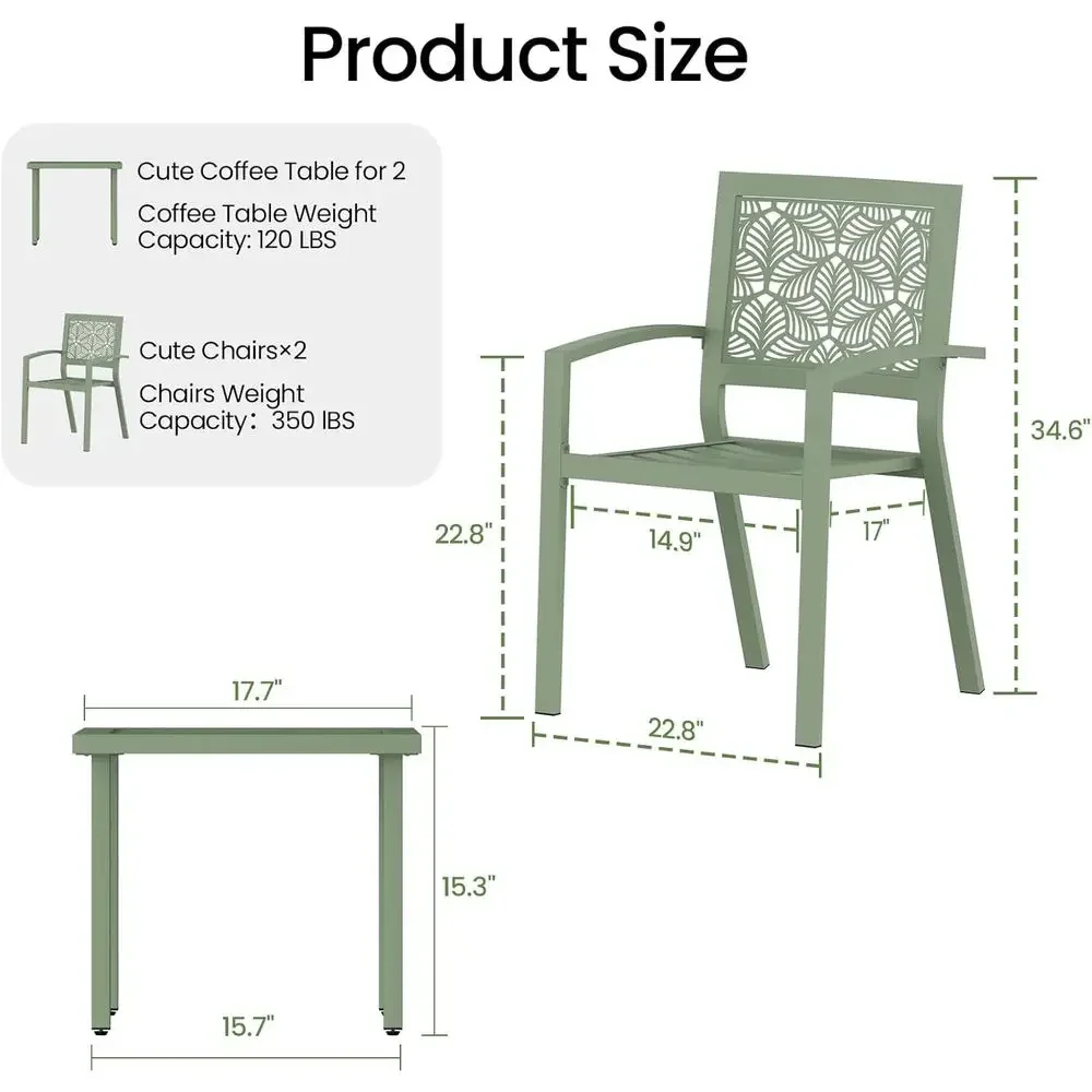 Set Bistrot da Esterno in 3 Pe - Outdoor Furniture Green recensione e prezzo