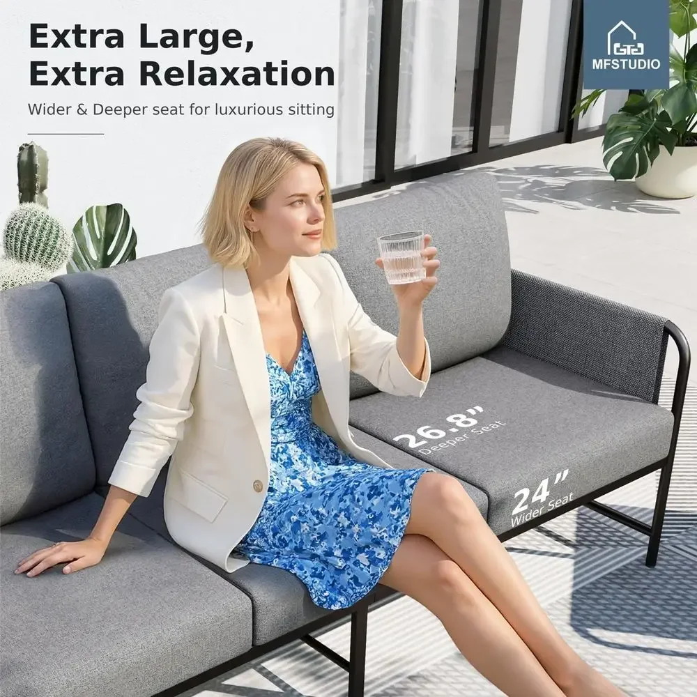 Set di mobili da giardino a 5  - Outdoor Furniture Grey recensione e prezzo