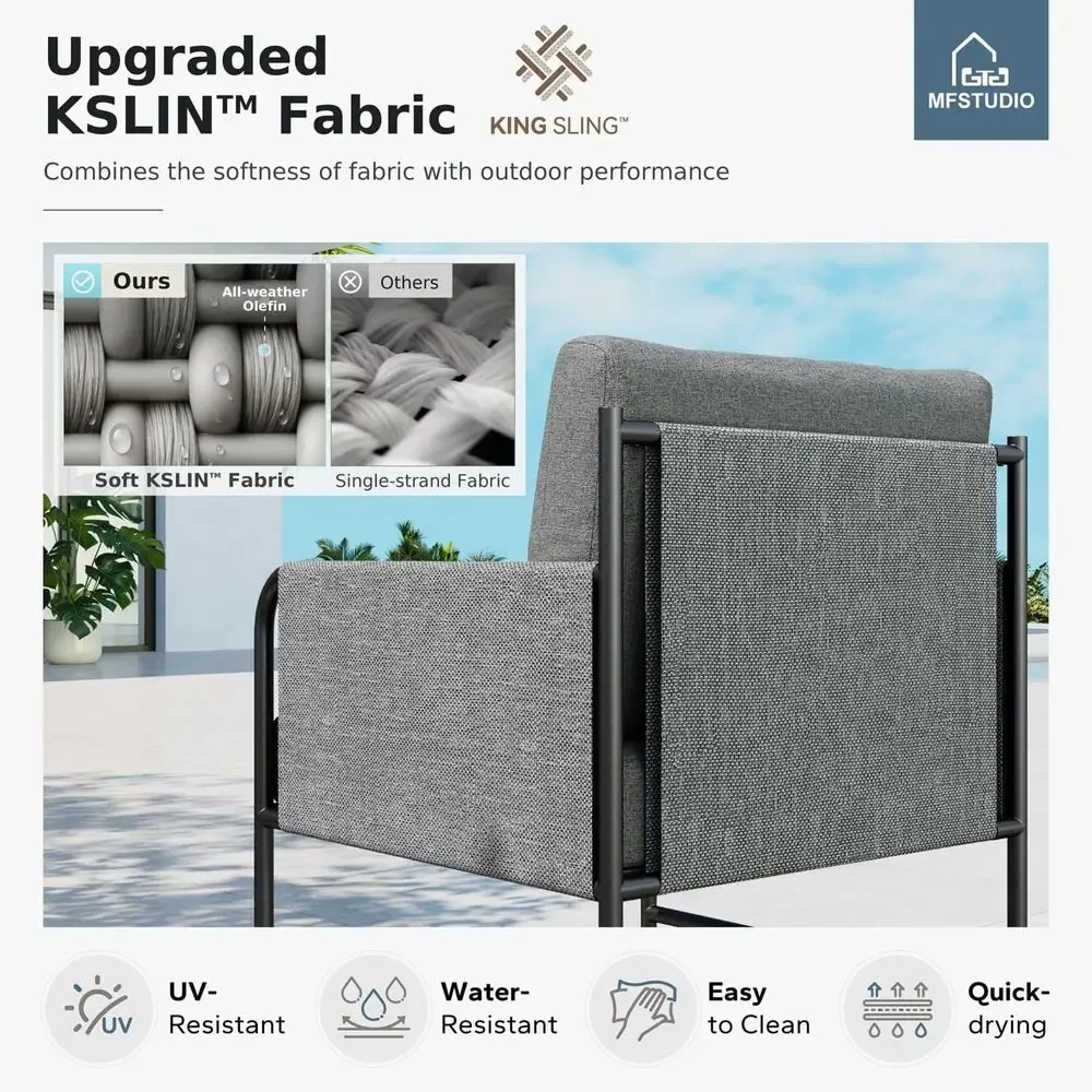 Set di mobili da giardino a 5  - Outdoor Furniture Grey recensione e prezzo