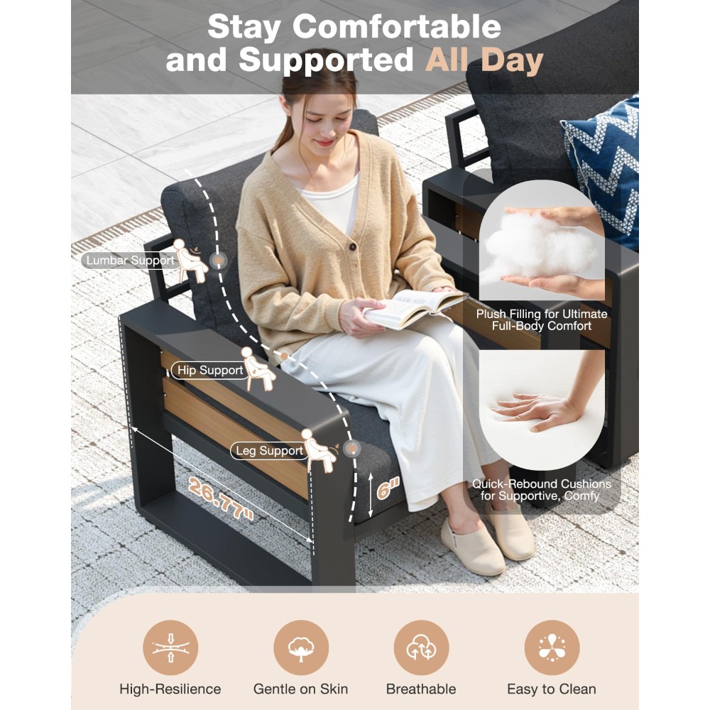 Set di Mobili da Patio in Allu - Outdoor Furniture Lounge Set recensione e prezzo