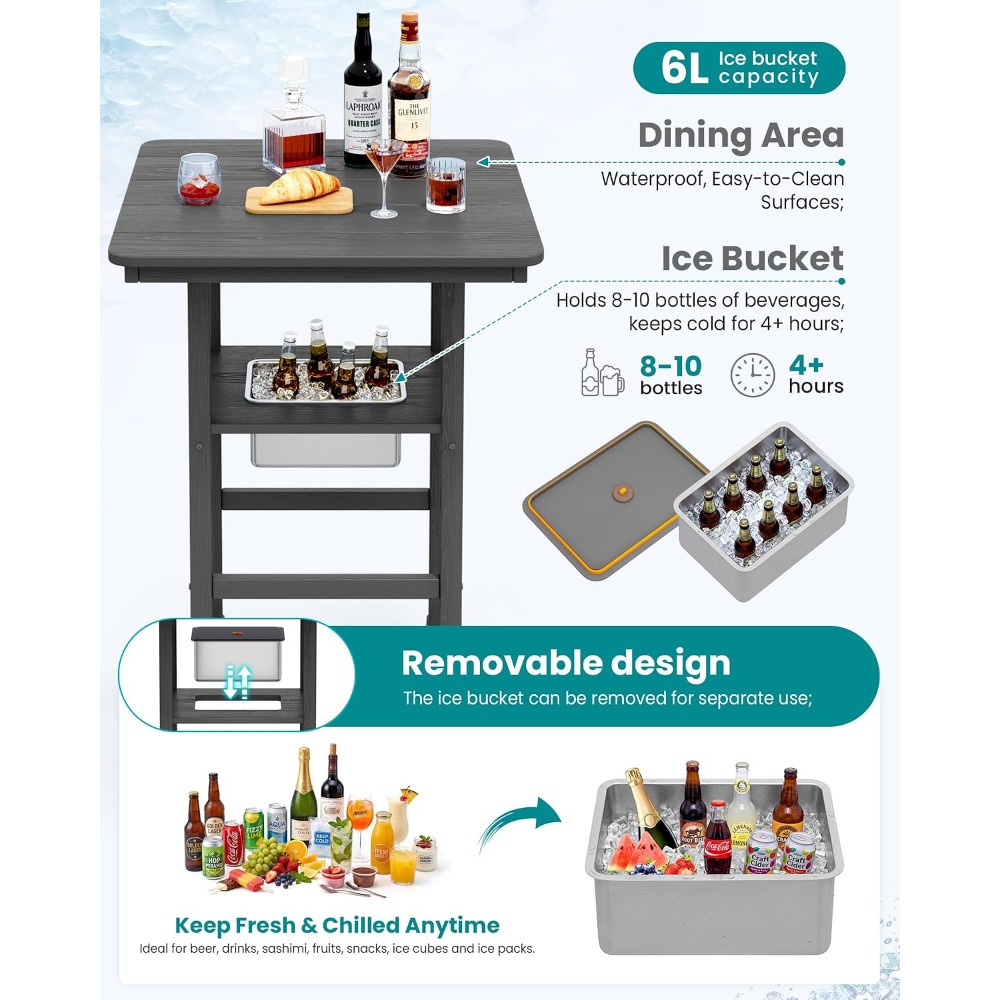 Set di 4 Sedie da Bar per Este - Outdoor Furniture Grey recensione e prezzo