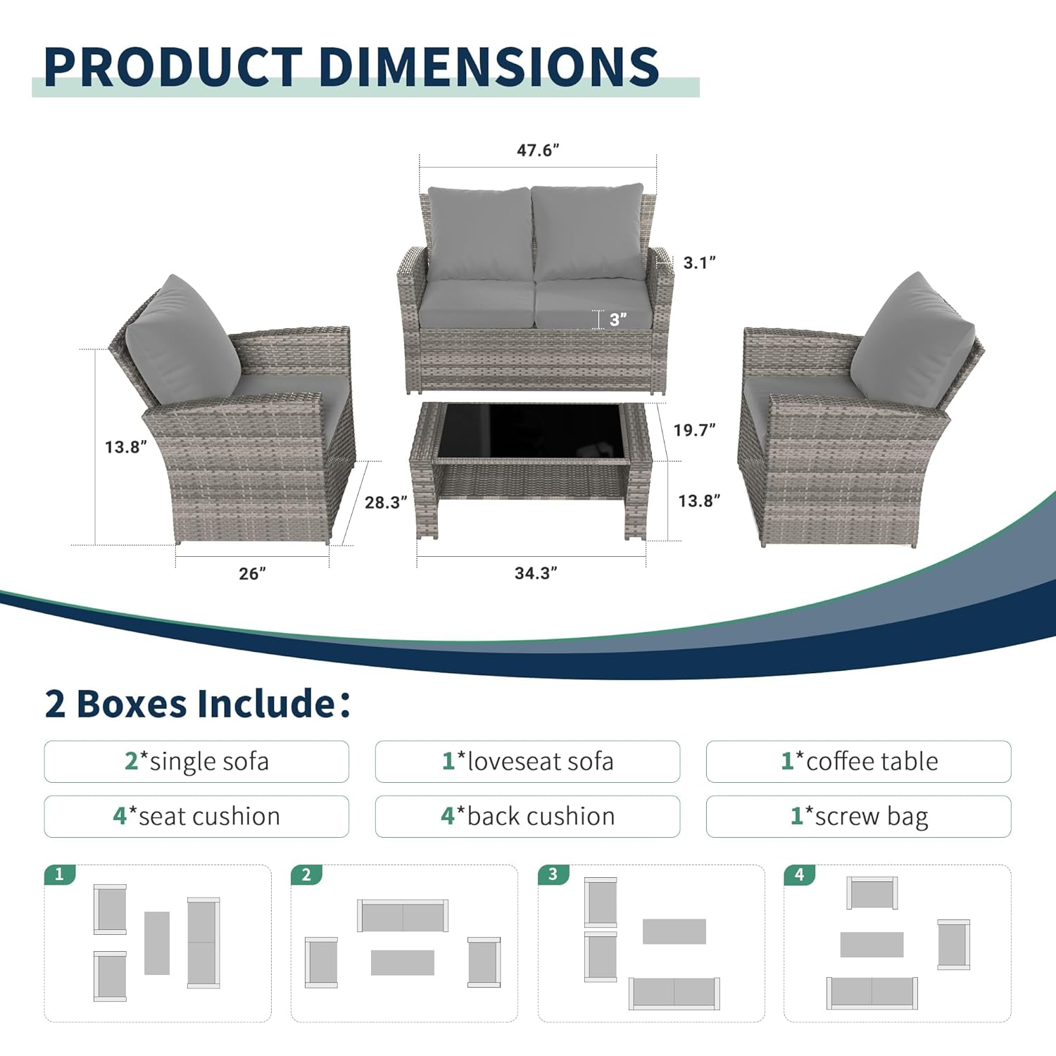 Set Divano Sezionale da Estern - Outdoor Furniture Grey recensione e prezzo