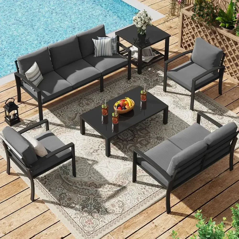 Set di mobili da giardino da 6 - Outdoor Furniture Grey recensione e prezzo