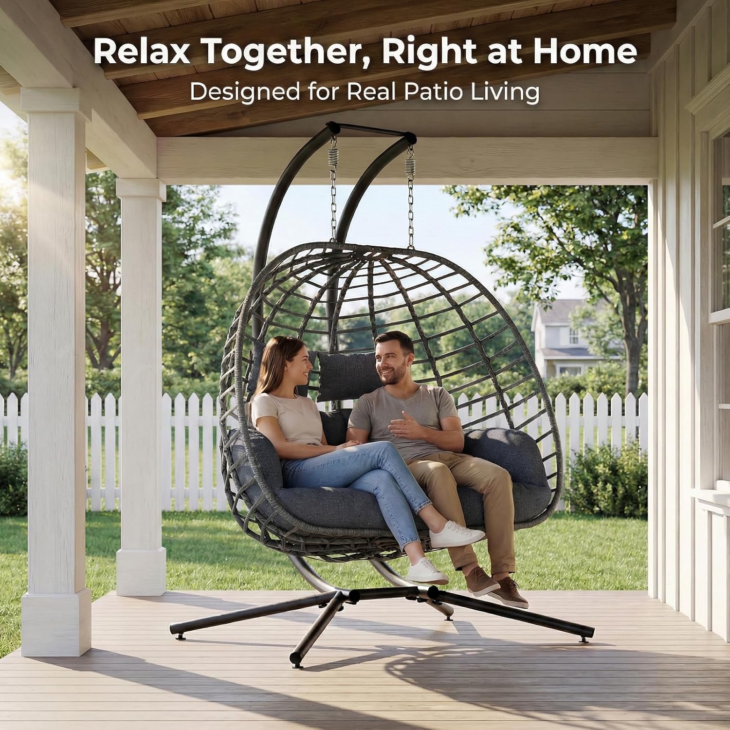 Sedia a dondolo a forma di uov - Outdoor Furniture Grey recensione e prezzo