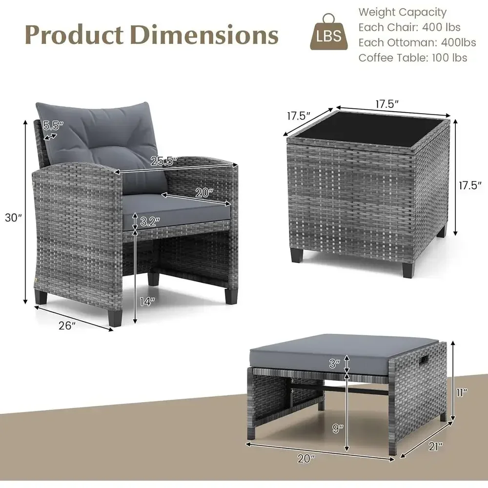Set di mobili da esterno in vi - Outdoor Furniture Grey recensione e prezzo