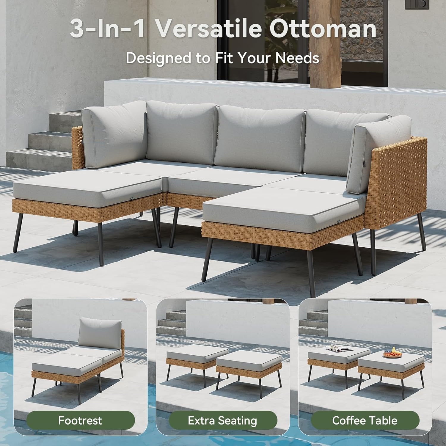 Set di Mobili da Esterno Aoxun - Outdoor Furniture Grey recensione e prezzo